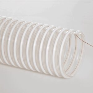 FLEXAUST FLEX-TUBE FLEXSTAT CR - PELLET, POWDER & BULK MATERIAL SUCTION HOSE, FDA, STATIC DISSIPATIVE, POLYURETHANE